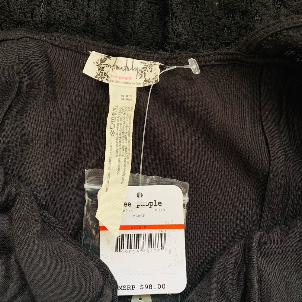 NWT Free People Lace Daydream Bodycon Slip Dress Black - Picture 13 of 15